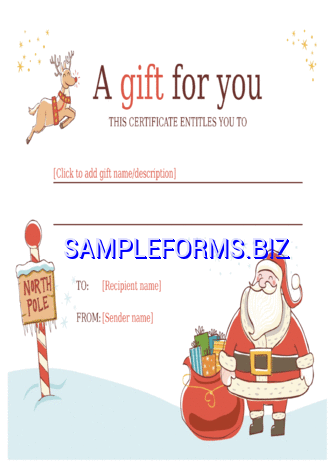 Christmas Gift Certificate Template dotx pdf free