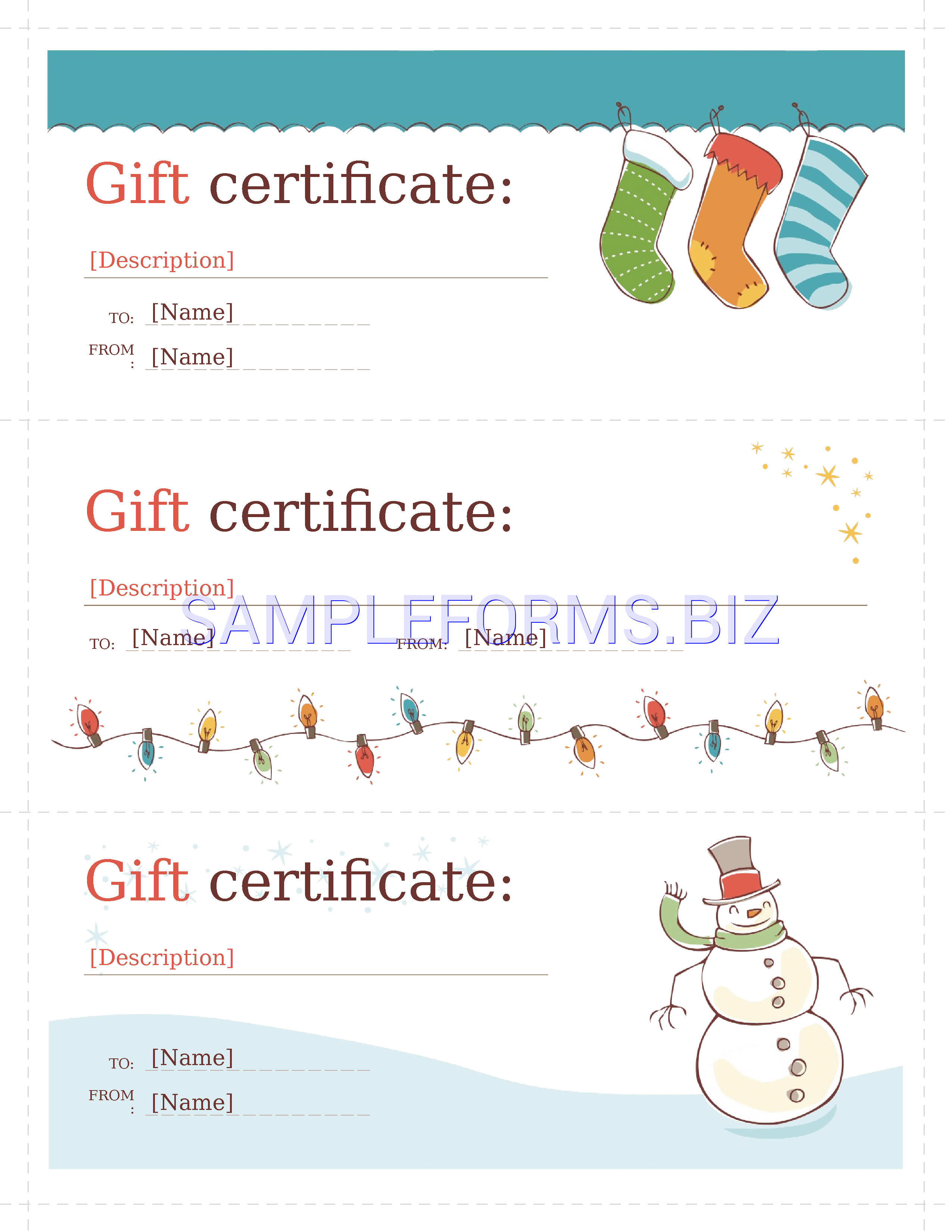 Preview free downloadable Gift Certificate Template 2 in PDF (page 1)